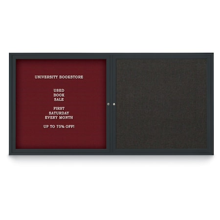 United Visual Products Corkboard, 42"x32", Rubber/Bronze UV4035PLUS-BRONZE-RUBBER